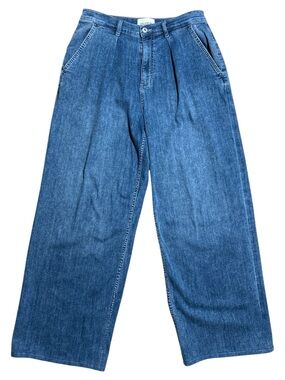 DU/ER Women's Performance Denim Lite Pleated Wide Leg Pant Sz 30 x 33